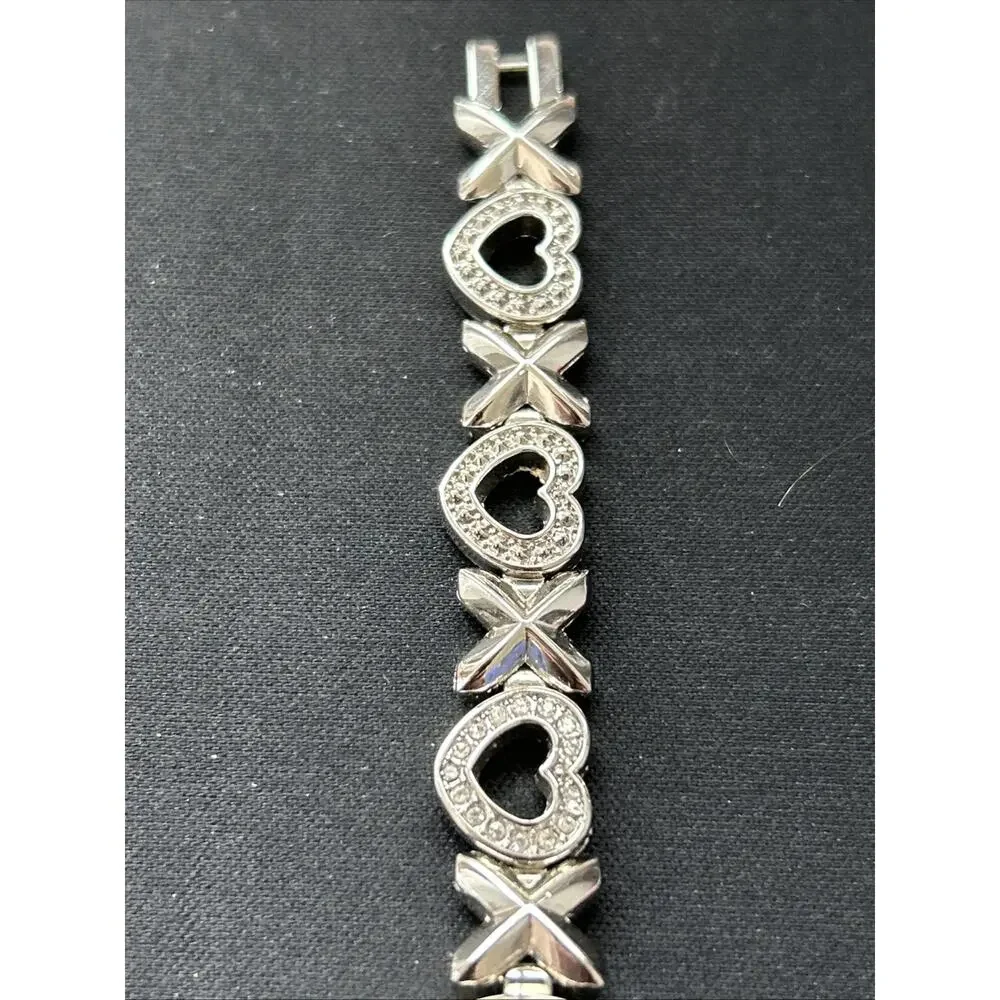 Silver Tone XO Link Band Women’s Quartz Watch